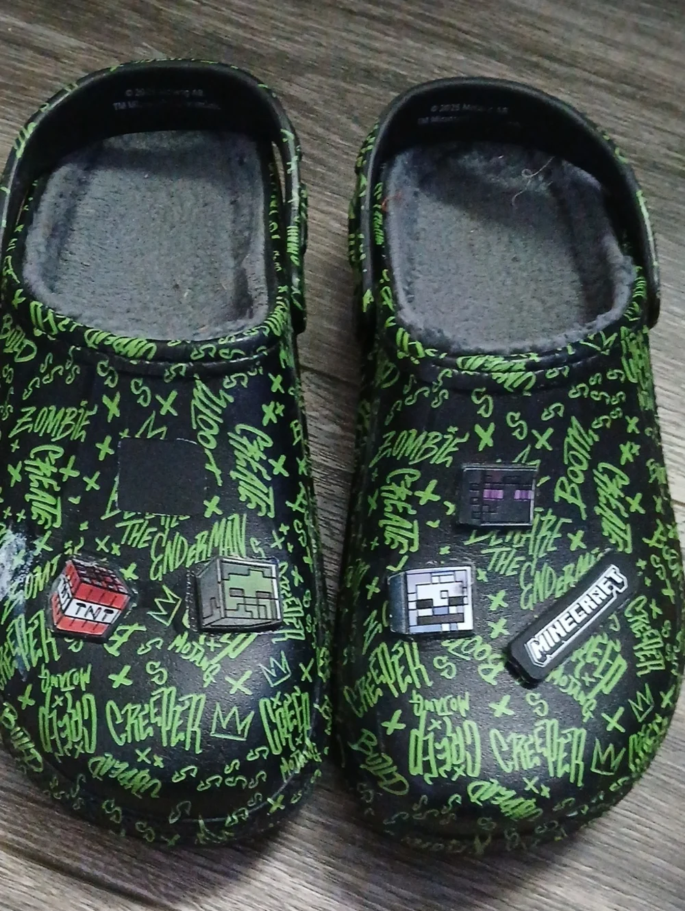 Kids Black and Neon Green Clog Shoes